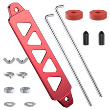 Battery Hold Down Kit Aluminum Red Universal Car Suv Rv W J Bolts 8.5 Battery Hold Down Kit Aluminum Red Universal Car Suv Rv W J Bolts 8.5