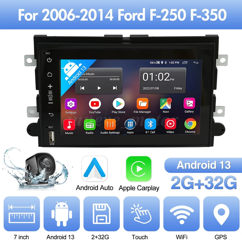 Apple CarPlay Car Radio GPS Stereo For Ford F-250 F-350 Super Duty 2006-2014 - Изображение 2 из 4