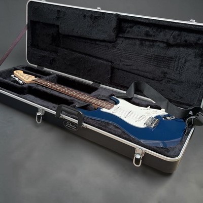 2003 Squier Bullet Strat Electric Guitar Blue w/ Strap & Schecter Hard Case