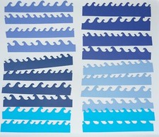   20 OCEAN WAVES cardstock paper die cut embellishments scrapbook / card making