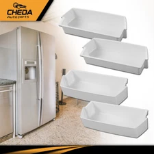 4Pcs White Shelf Bin Compatible w/ Kenmore Whirlpool Refrigerator