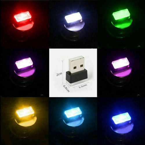 3x RGB Mini LED USB Car Interior Light Neon Atmosphere Ambient Lamp Accessories - Picture 4 of 12