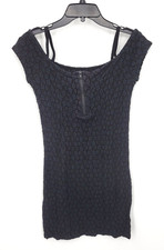 Silence + Noise Dress Womens Medium Black Lace Stretch Cold Shoulder Bodycon