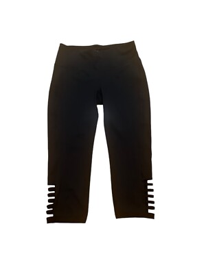 Pantalon De Sport Femme Ideology - Capri Yoga Running Noir - Taille Grande (1X) - Neuf Avec étiquettes