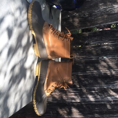 LL Bean Mens 8” Waterproof Duck Boots 12” Long By 4.5” Width  display picture 3