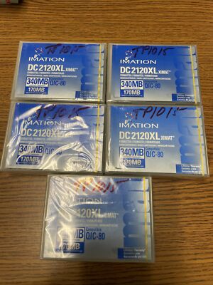 New 3M Imation DC2120XL XIMAT - Mini Cartridge 340MB - QIC-80 LOT OF 5 SEALED