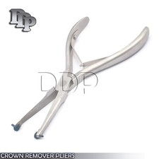 DENTAL CROWN GRIPPER REMOVER REMOVING PLIERS 6" W/ REPLACEABLE SILICONE TIPS