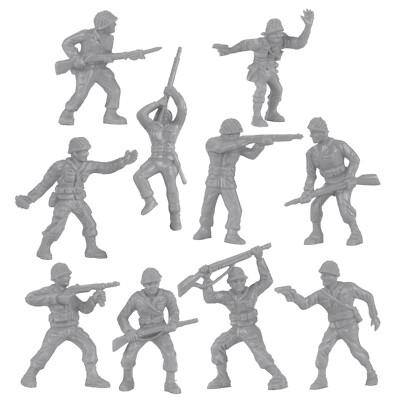 BMC Classic LIDO GI Gray PLASTIC ARMY MEN - 40pc WW2 Soldier