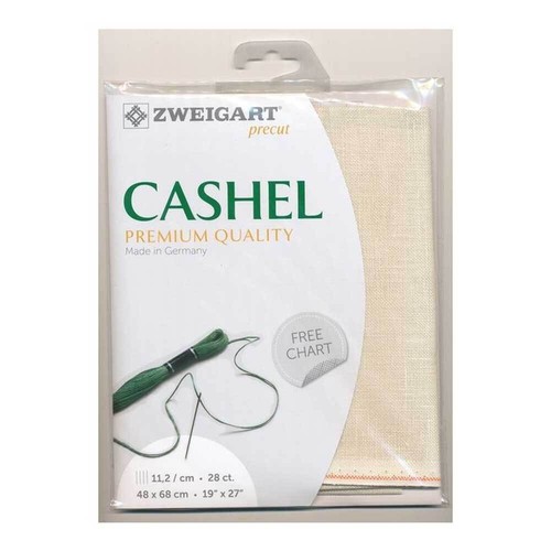 Evenweave Fabric Cashel Zweigart Precute 28 ct. 3281 100 Linen color