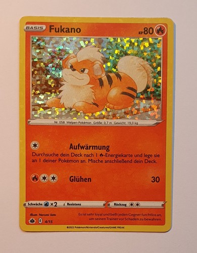 Pokemon Growlithe Fukano 4/15 McDonalds Promo 2022 DE Holo