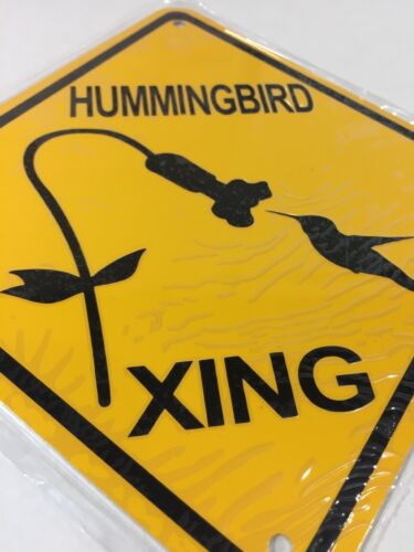 HUMMINGBIRD XING Insegna Avvertenza Incrocio in Metallo 6”x6” (NUOVA) - Foto 2 di 2