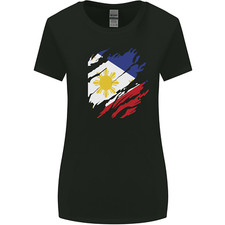 Torn Philippines Flag Philipino Day Football Womens Wider Cut T-Shirt