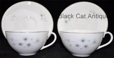 Royal Doulton THISTLEDOWN 2 TEACUPS & SAUCERS, MID CENTURY MODERN Teacup Saucer