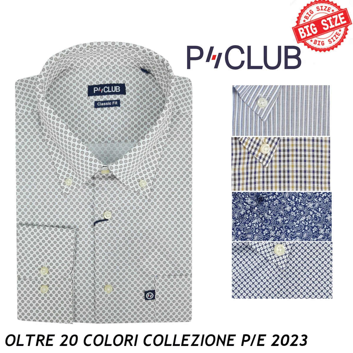 Camicia Uomo Taglie Forti Celeste Bianca Slim 3XL 4XL 5XL 6XL 7XL - Foto 4