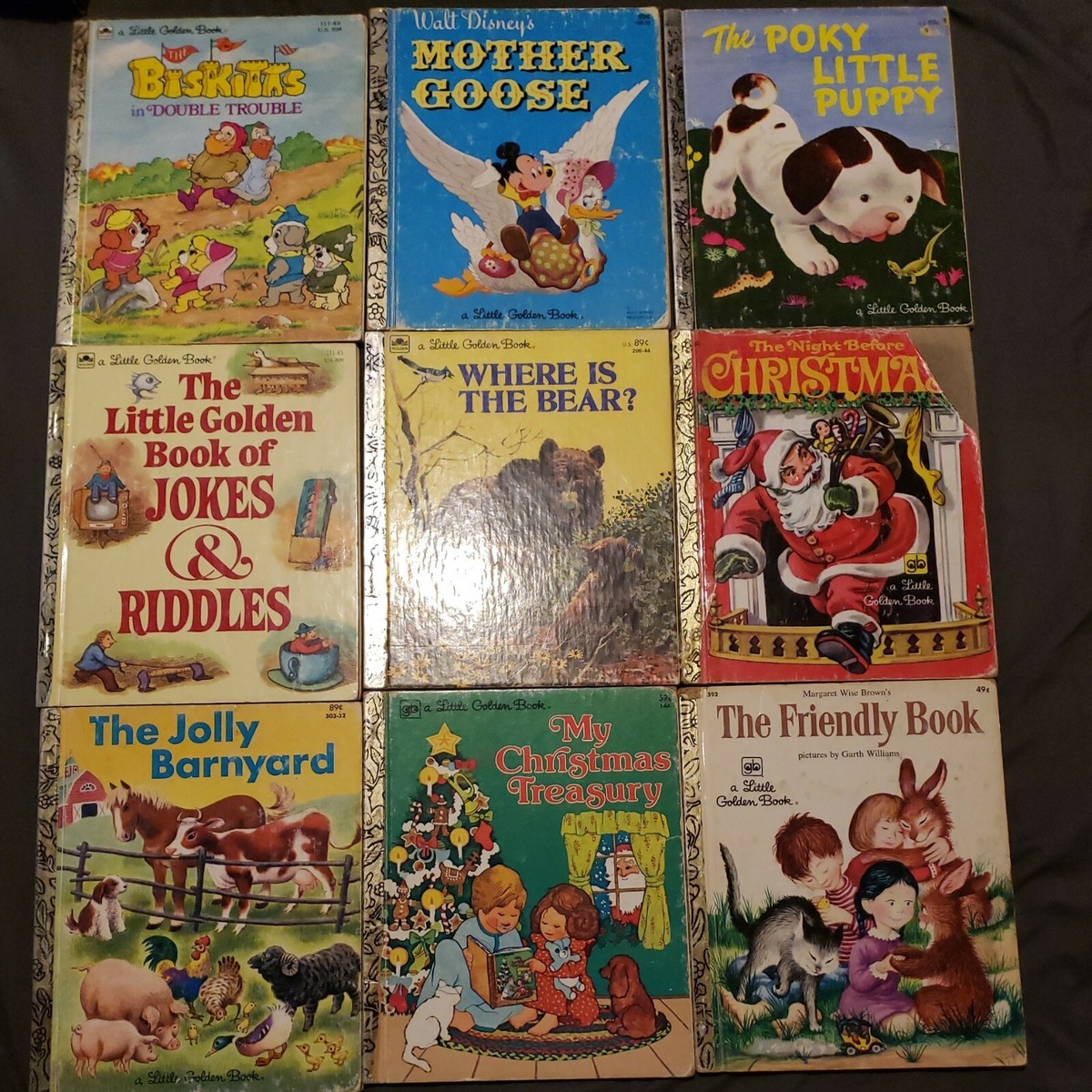 Little Golden Books Lot of 9: Mixed Titles and mixed
