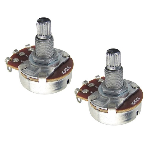 2x potenciómetro para bajo de guitarra eje largo olla de conmutación tono de volumen A B 250 500K - Imagen 3 de 17