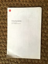 Leica Price List For Retail No. 24 From March 2001 Text.German -