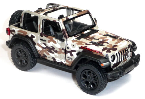 Jeep Wrangler Rubicon modelo de coche aprox. 12,5 cm militar marrón abierto de Kinsmart - Imagen 4 de 4