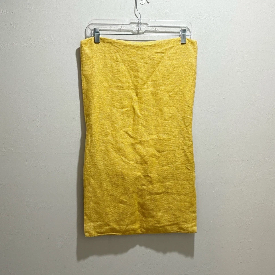 Funda de almohada lumbar de lino tejido dorado de 4 botones Pottery Barn contemporánea 18”X26” Foto 2 de 4