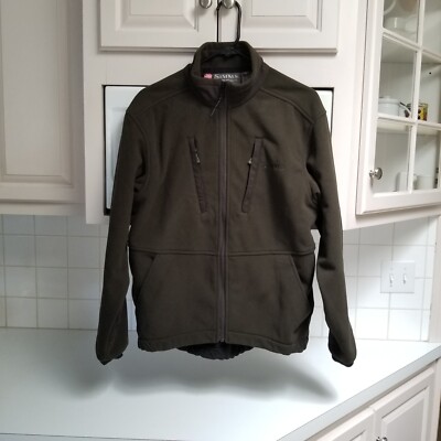 Simms Fishing Fleece Jacket Women's Small Brown Full Zip  Gore Wind Stopper