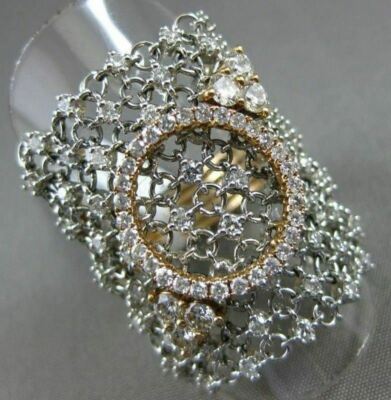 ESTATE LARGE 1.52CT DIAMOND 18KT WHITE & ROSE GOLD FLEXIBLE CIRCLE OF LIFE RING