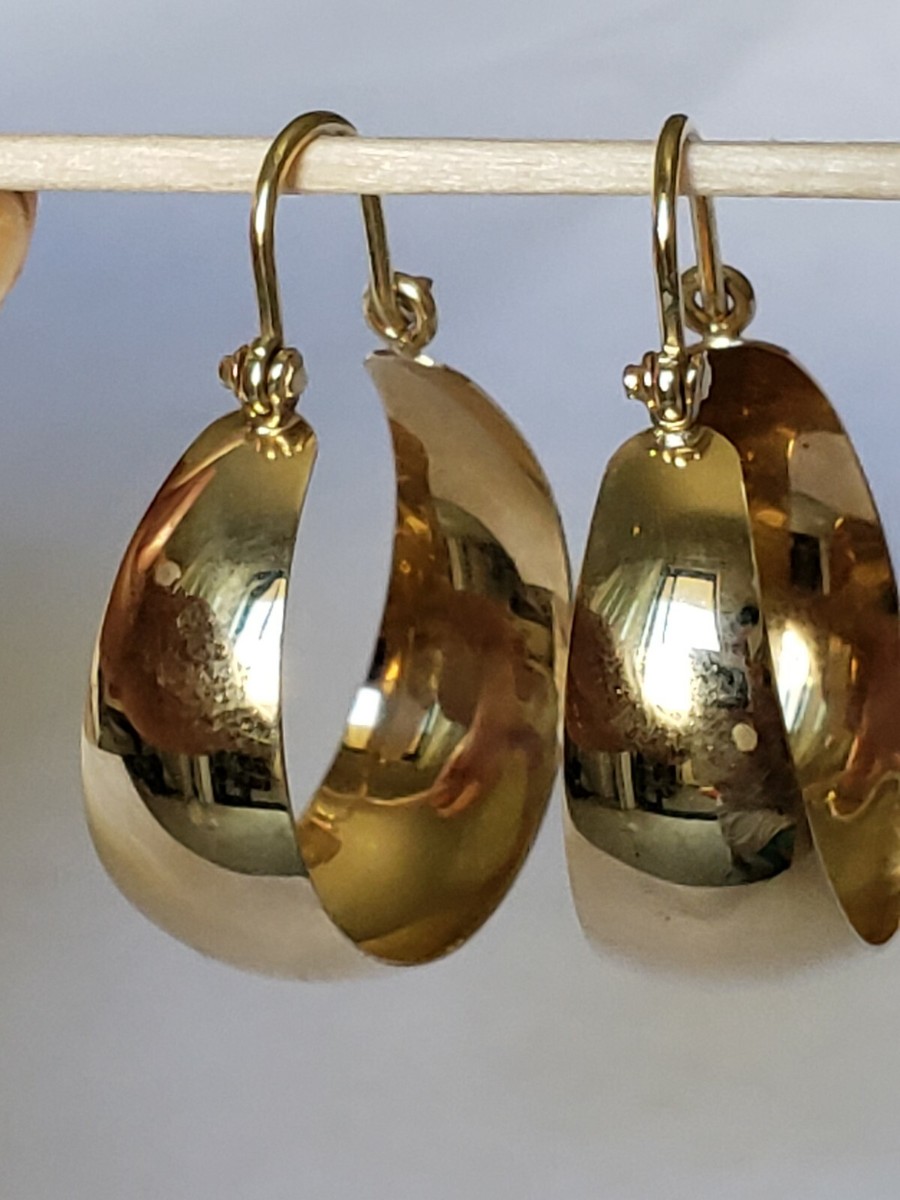 14k Gold Thick Big Gold Hoop Earrings Pairs Big Large Extra Chunky