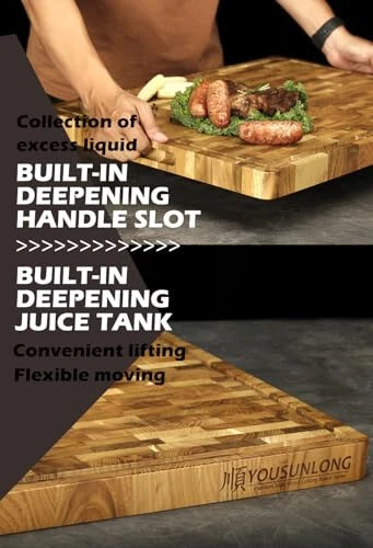 Cutting Board - XXL Large End-Grain Teak Butcher Block - 24"L x 18"W x 1.5"Th - - Image 3 of 4