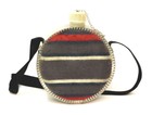 Vintage Desert Scout Canteen Camping Hunting Striped Wool Covered Metal Plastic 