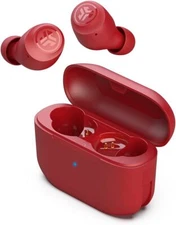 JLab Go Air Pop True Wireless Bluetooth Earbuds + Charging Case, Rose Red, Dual