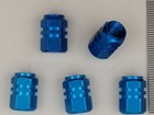 5 Bouchons de Valves Hexagonal en Aluminium couleur Bleu – M8.