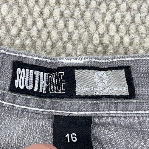 Vintage South Pole Shorts Boys 16 Gray Y2K Baggy Loose Fit Jorts Skate 27" W - Picture 14 of 16