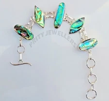 Pearl Abalone Bracelet 925 Sterling Silver Handmade Adjustable Jewelry All Sizes
