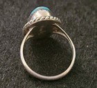 TT STERLING Stamped: Vintage; Navajo Native-Royston Turquoise, Size 6.5 Ring  — photo 3