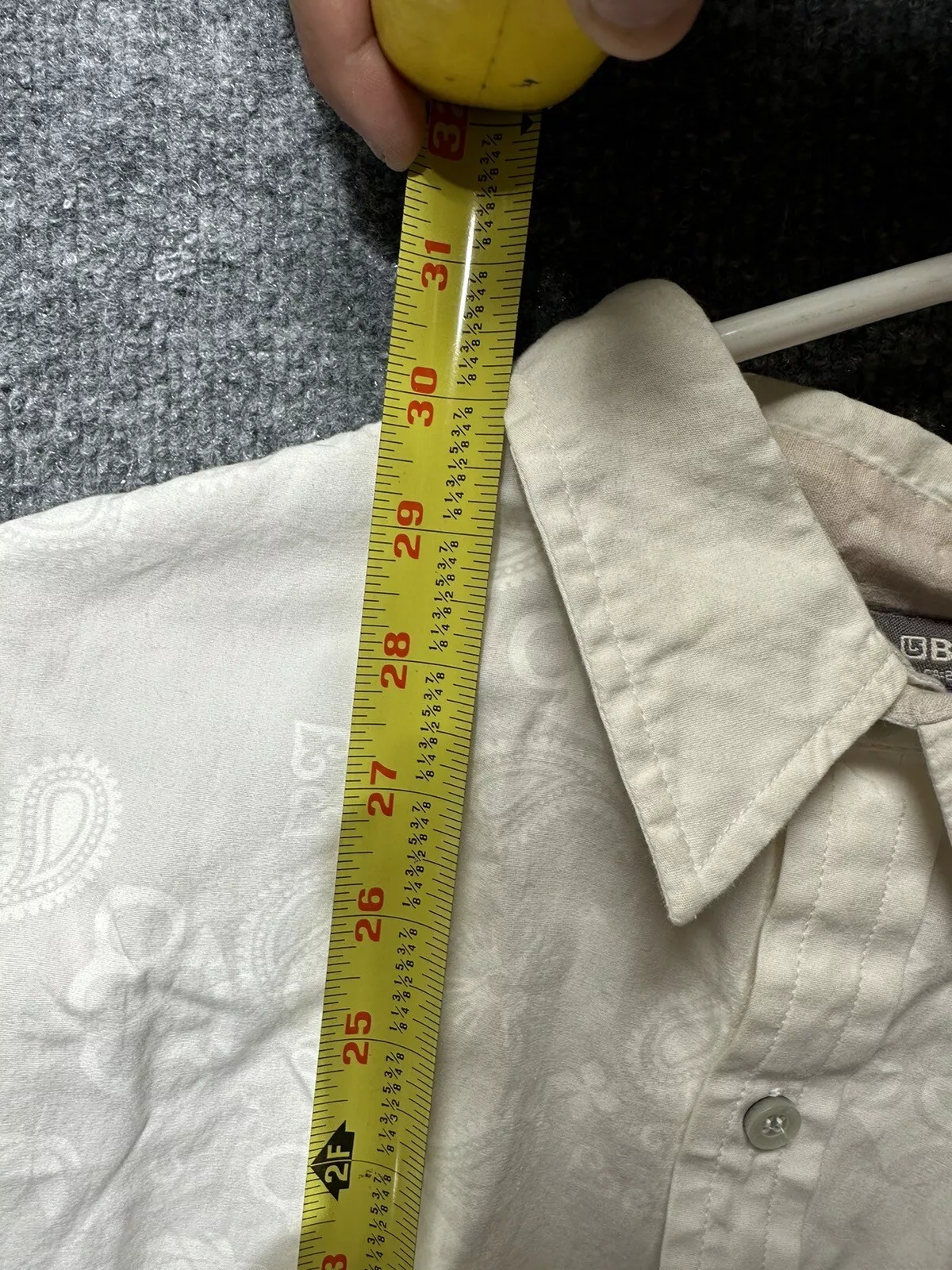burton button up pattern light wash shirt
