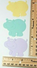 10 BABY HIPPO cardstock paper die cut embellishments