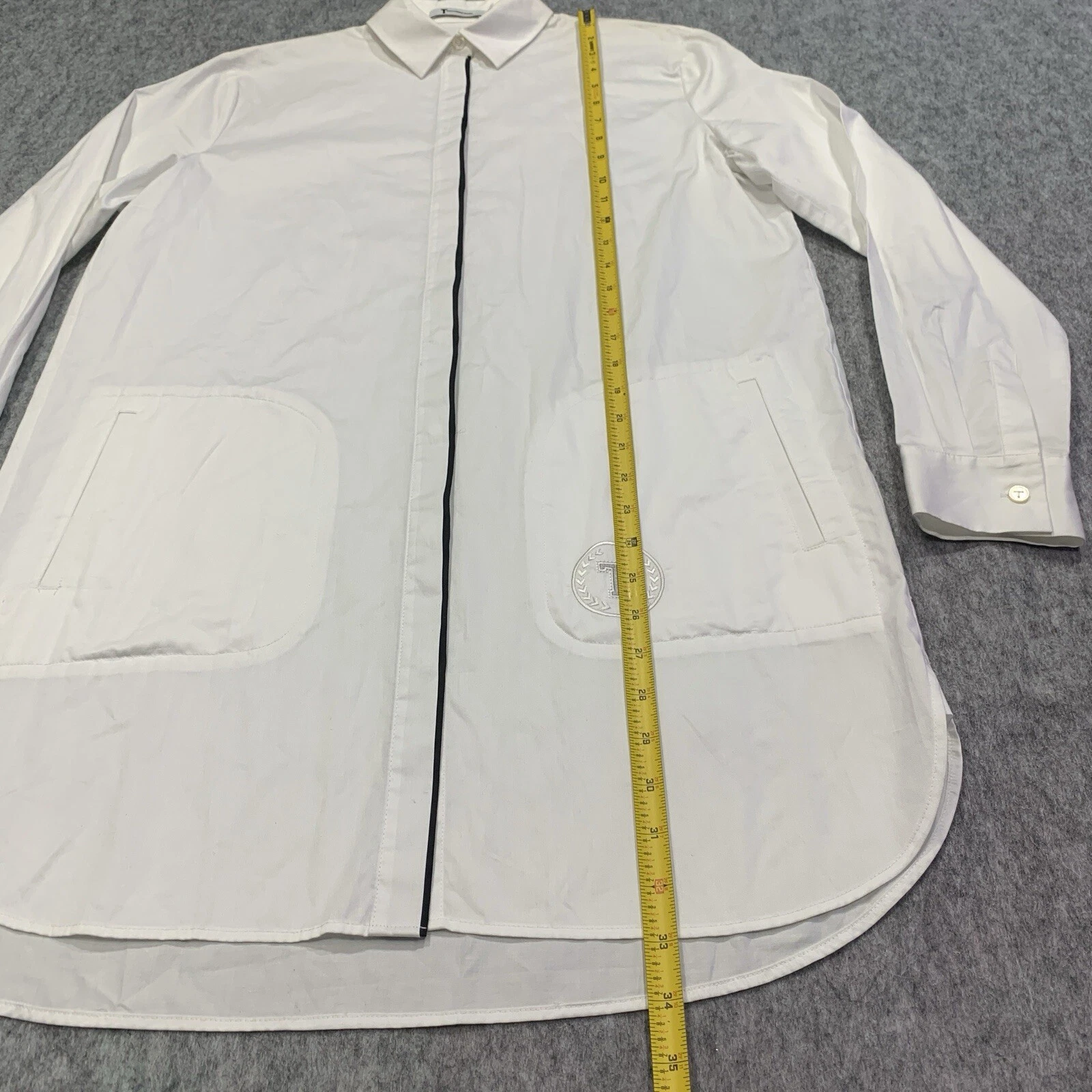 Abito camicia donna T Alexander Wang con colletto e bottoni tasche anteriori Taglia 2