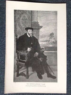 DER KAISER CHARLES V (1548), Vintage, alter Druck