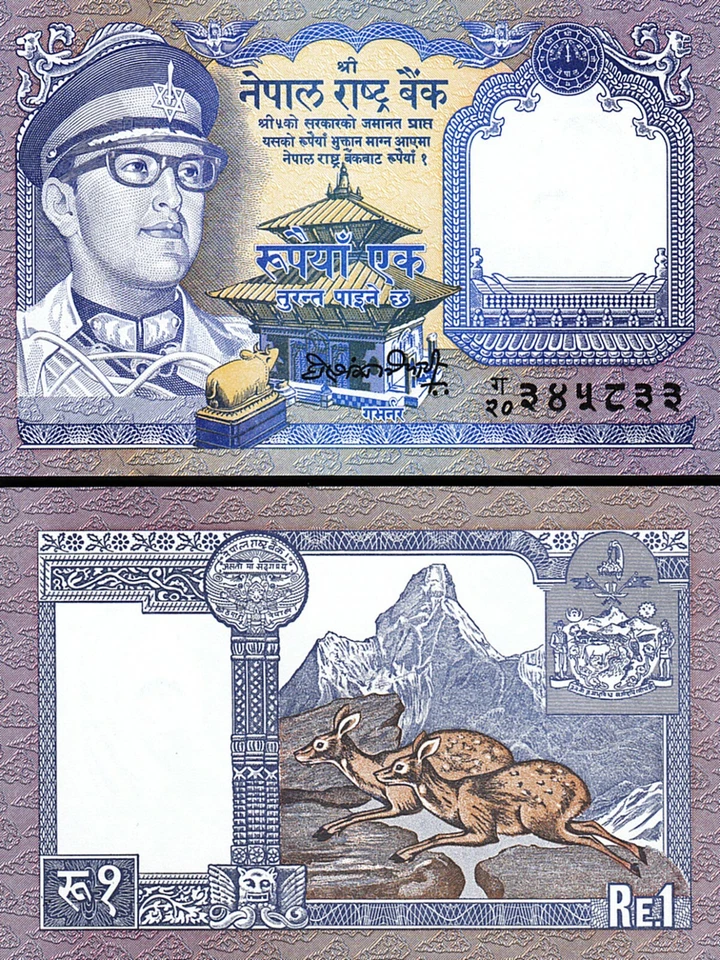 Nepal 1 Rupee Nd 1974, UNC, ½ BUNDLE, Pack of 50 PCS, P-22, Sign 12 - Image 3 of 4