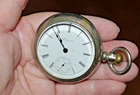 Antique Vintage Elgin Sidewinder Pocket Watch Runs Well Lever Set
