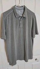 Tommy Bahama Polo Shirt Size Large Gray Tencel Lyocell Blend Short Sleeves