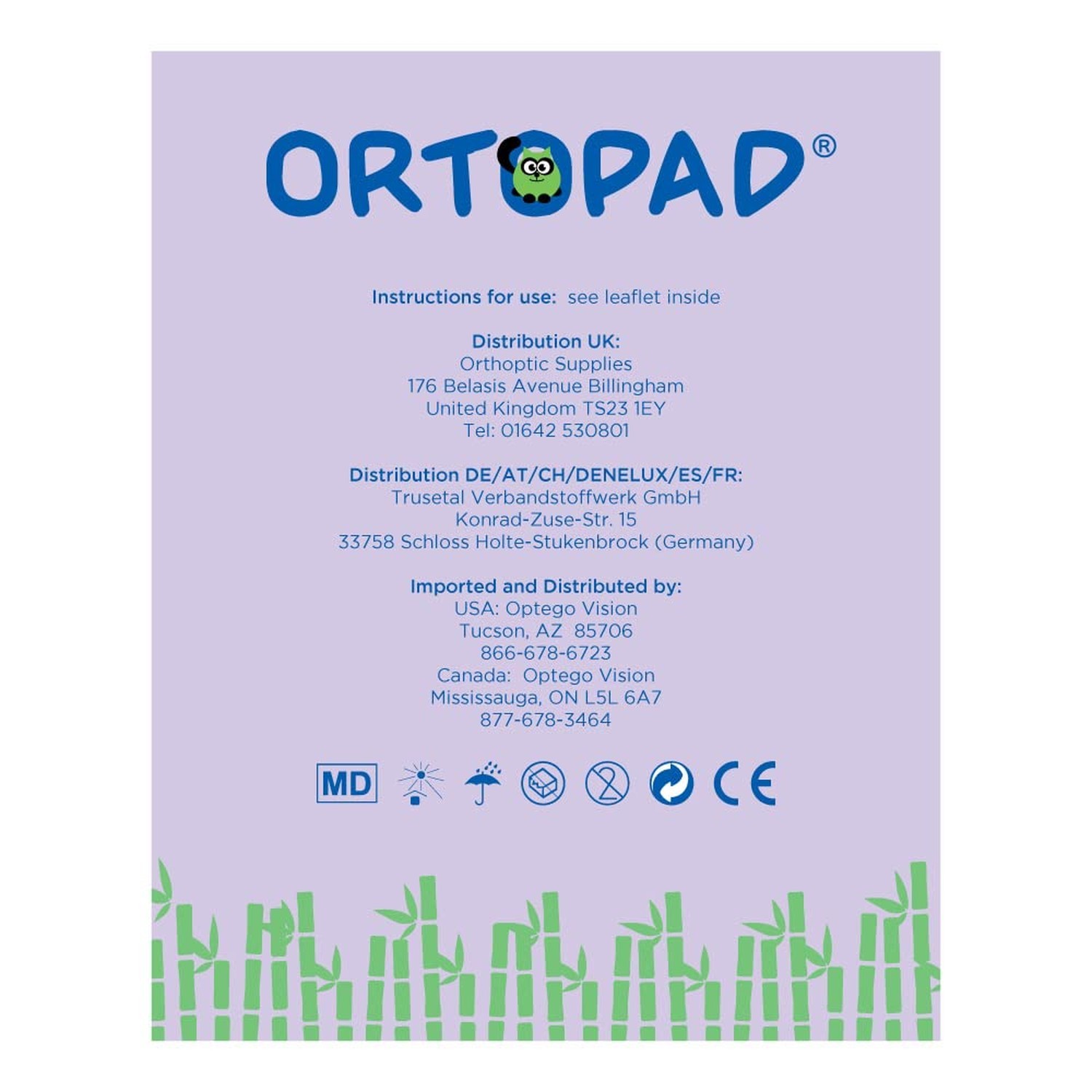 Ortopad® Soft Bamboo Girls Eye Patches, 50/Box (Medium Size, 2-4 yrs) Textu
