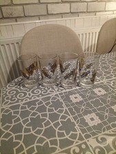 4 Vintage Martini Branded Tumbler Glass 80ml