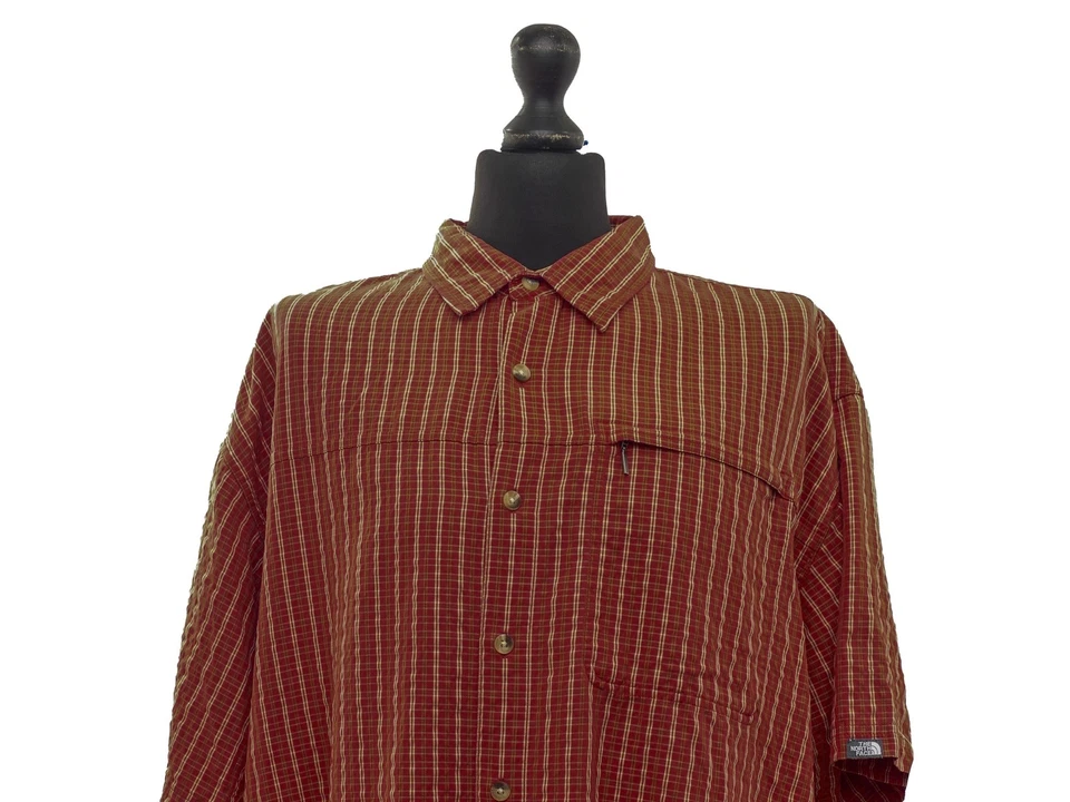 The North Face Herren Kurzarm Hemd Freizeithemd 2XL rot kariert Kentkragen - Bild 2 von 4