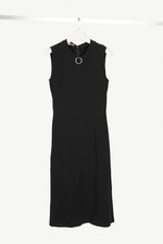 Stella McCartney PF17 Black Crepe O-Ring Midi Dress, Size US M