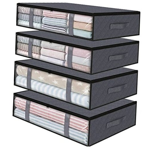 Storage Bins Clothes Storage, Foldable Blanket Storage Bags, Under Bed - Picture 1 of 7