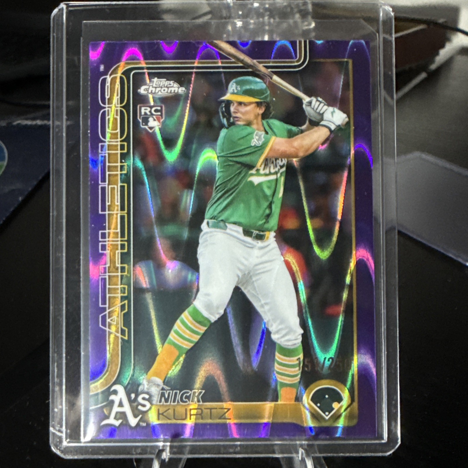2025 Topps Chrome Update - Nick Kurtz Purple RayWave RC /250 USC180 Athletics