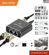 Gigabit Ethernet Splitter 1 to 2 - 1000Mbps High-Speed Network Adapter