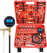 Digital Engine Fuel Injection Pressure Tester Kit Fuel Pressure Gauge 0-300 PSI