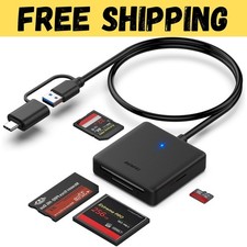 Memory Card Reader, 4In1 USB 3.0 and USB-C to SD Micro SD MS CF Card Reader Ada