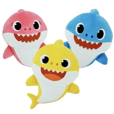 MARKENLOS Baby Shark Plüschtier Blau - Singt & Mit Licht - Weich & Kuschelig NEU